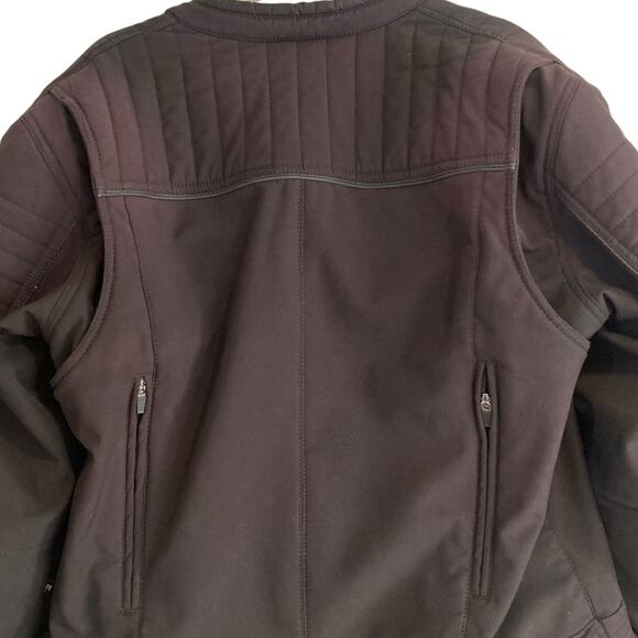 Mens Street & Steel Black Padded Full Zip Biker Bomber Jacket Size Medium - Picture 11 of 16